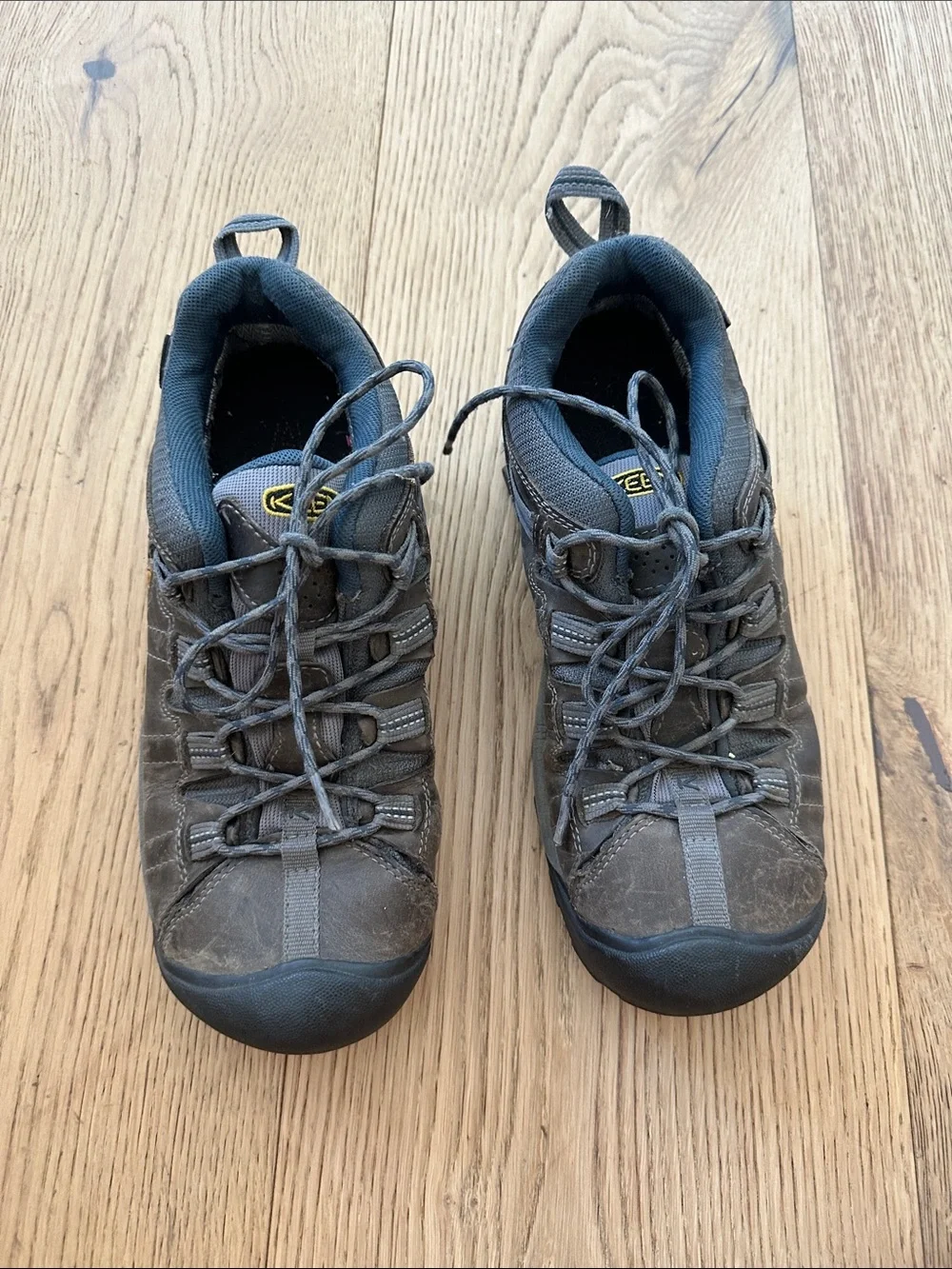KEEN Men's Brown/Gray Lace-Up Hiking shoes 10